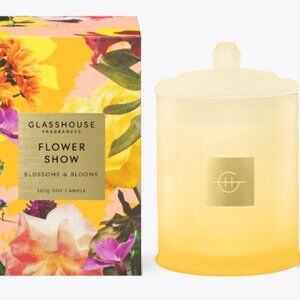 Glasshouse "Flower Show" Blossoms & Blooms soy candle; Ylang Ylang rose musk